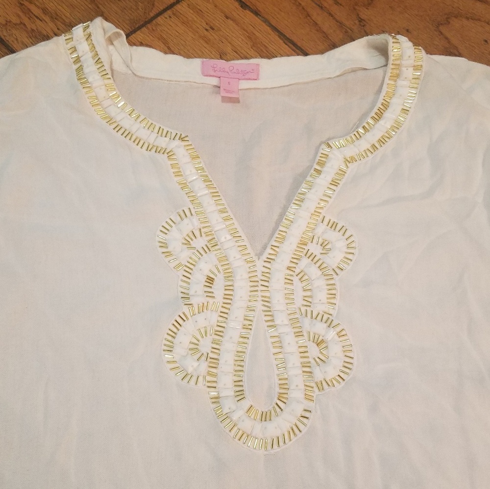Lilly pulitzer beaded blouse